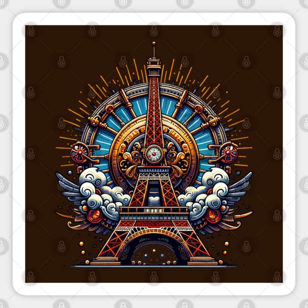 Steampunk Bastille Day Eiffel Tower Magnet by HolidayBug